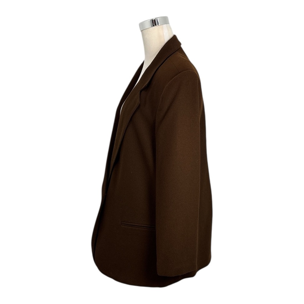 Vintage Sag Harbor Women's 14 Brown 100% Pure Wool Jacket Blazer Lined - Picture 2 of 6